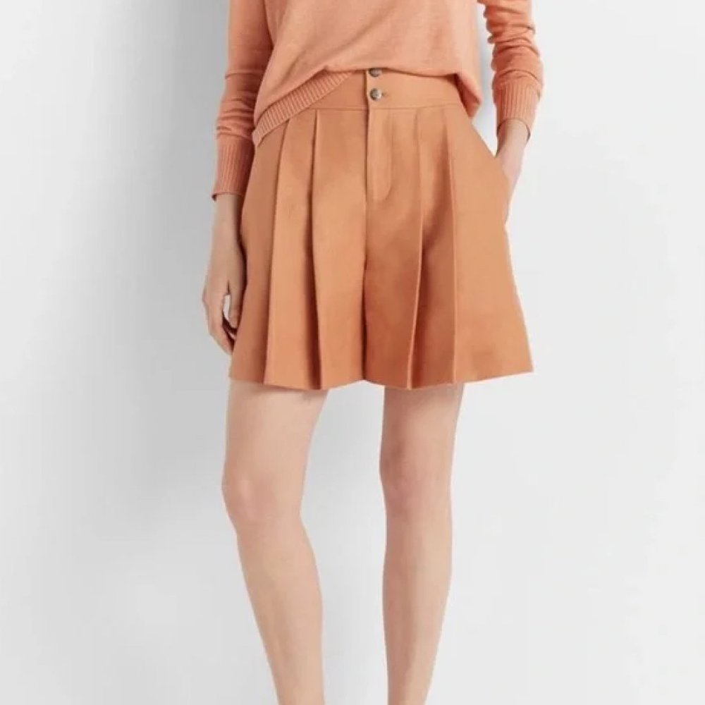 Club Monaco High Waisted Sandstone Linen Shorts